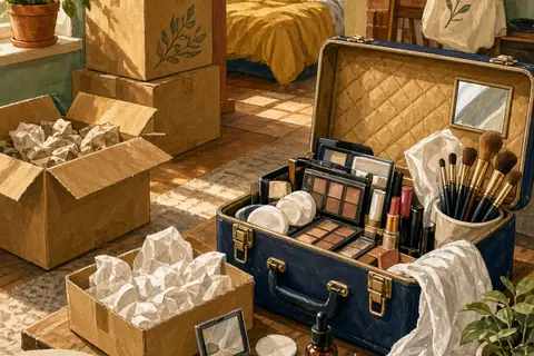 Illustration for How to Pack Makeup for Moving Without Breaks or Spills
