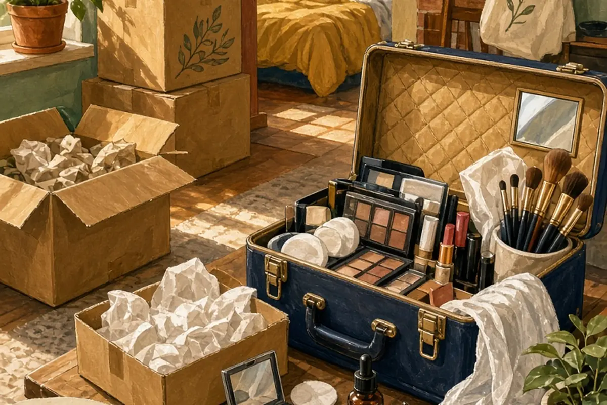 Illustration for How to Pack Makeup for Moving Without Breaks or Spills