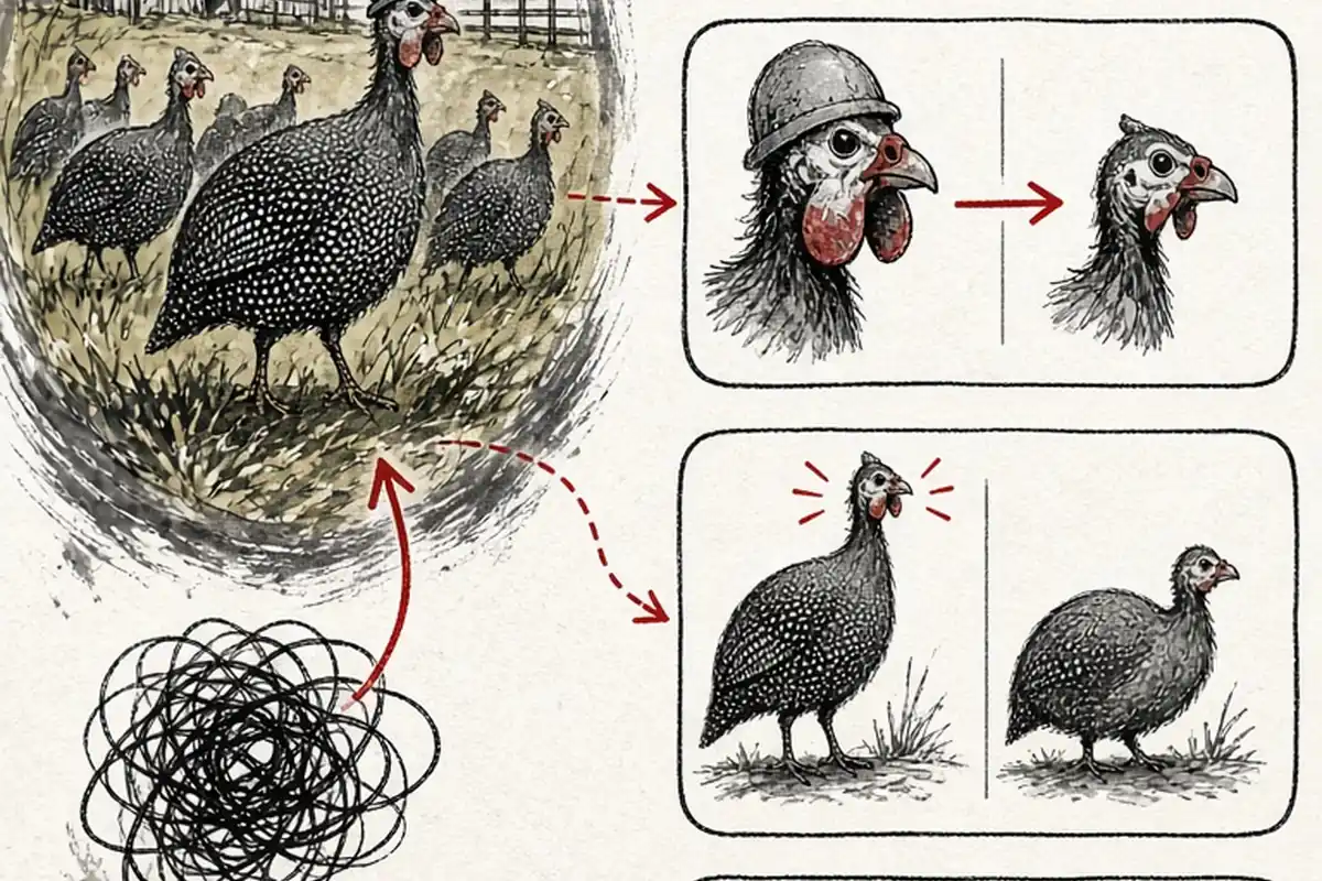 Illustration for How to Tell Male from Female Guinea Fowl Reliably