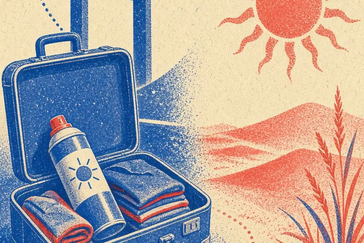 Illustration for Packing Aerosol Sunscreen in Checked Luggage Safely