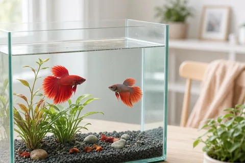 Illustration for Can Male and Female Betta Fish Live Together in One Tank?