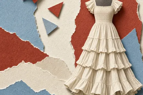 Illustration for What is a layered womans dress called?