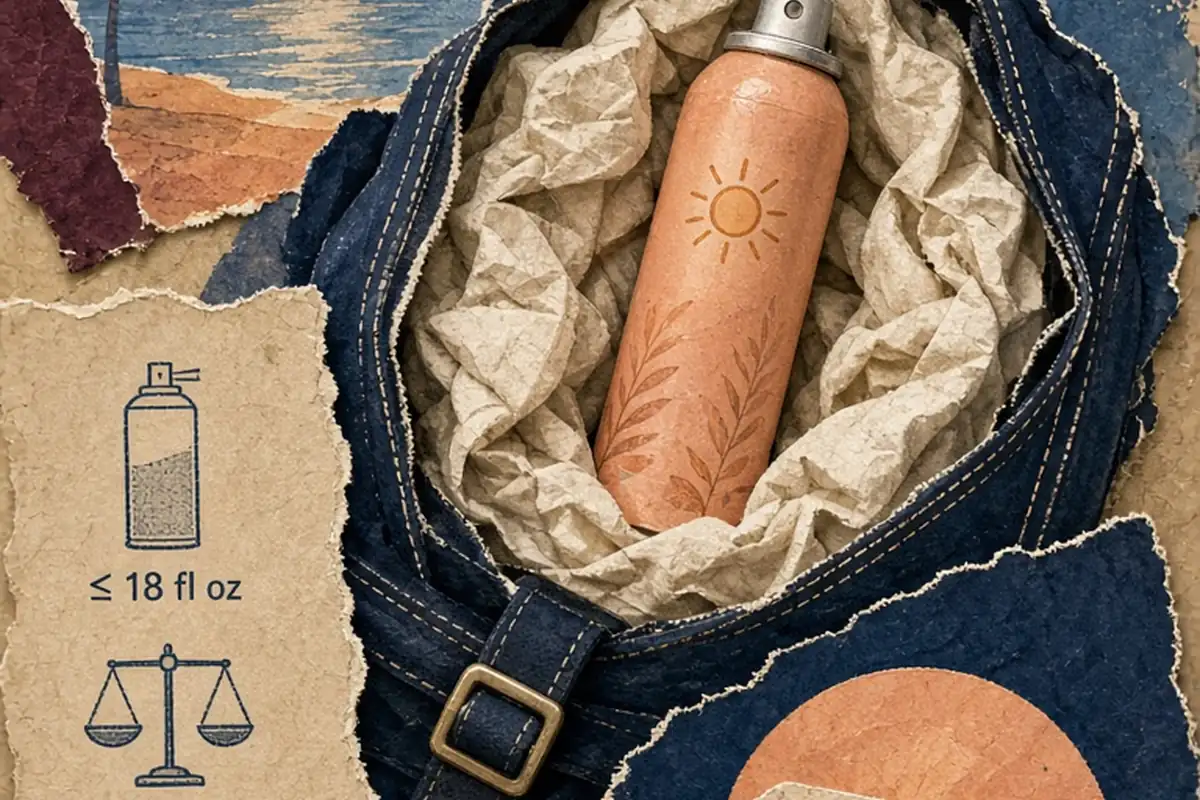 Illustration for Packing Spray Sunscreen in Checked Bags for Easy Travel