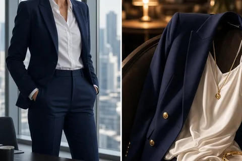 Illustration for What to Wear with a Navy Suit for Women: Styling Guide