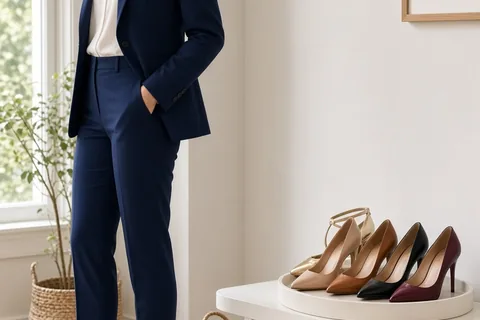 Illustration for What Shoes to Wear with a Navy Suit: Women's Guide