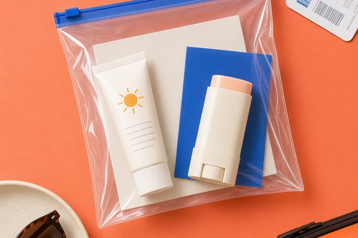 Illustration for Is sunscreen allowed on planes?