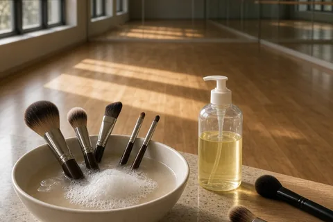 Illustration for Clean Makeup Brushes with Dish Soap for Fresh Bristles